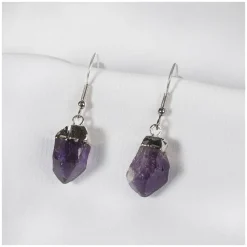 NHM Shop Amethyst Rough Point Silver Plated Earrings* Jewellery | Accessories For Adults