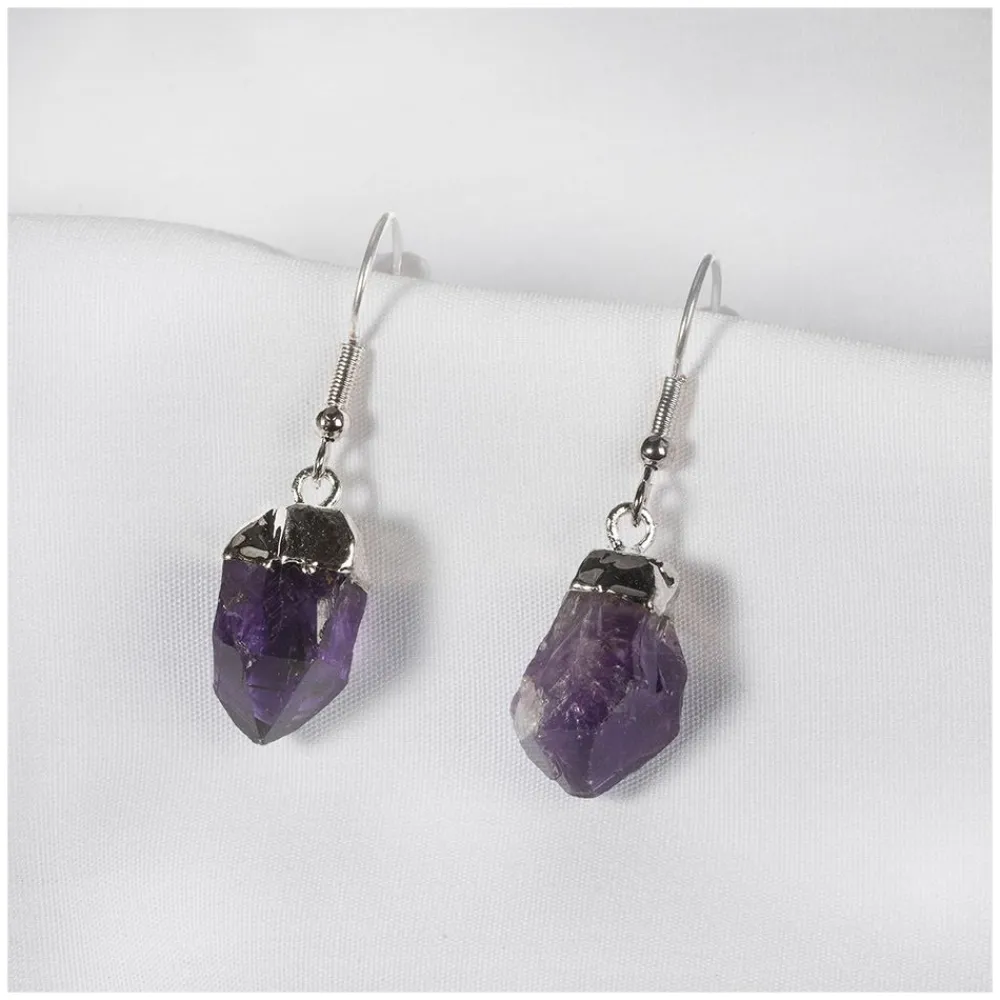 NHM Shop Amethyst Rough Point Silver Plated Earrings* Jewellery | Accessories For Adults