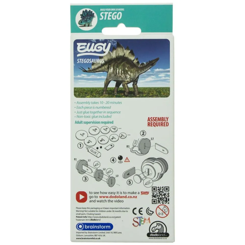 NHM Shop Eugy Stego 3D Cardboard Model Kit* Kits, Puzzles & Activities | Dinosaur Games & Activities