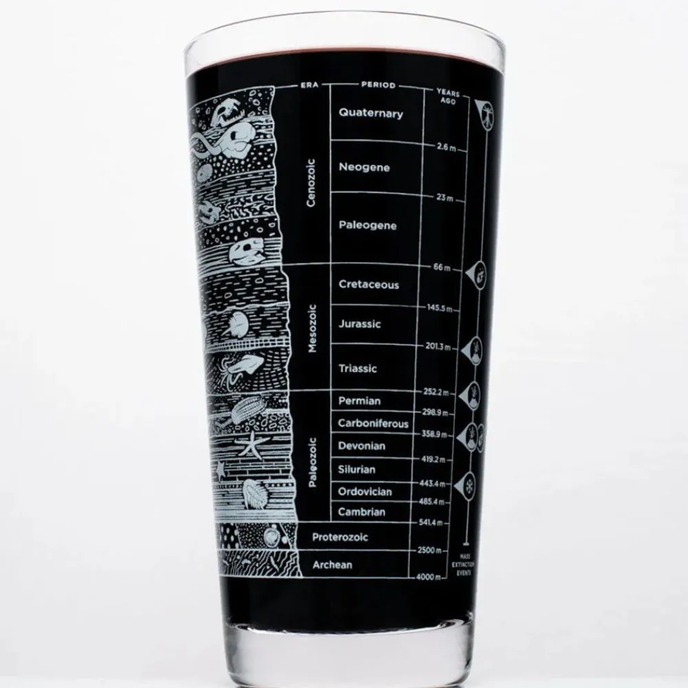 NHM Shop Geological Time Beer Glass* Homeware & Decor | Dinosaur Decor & Accessories