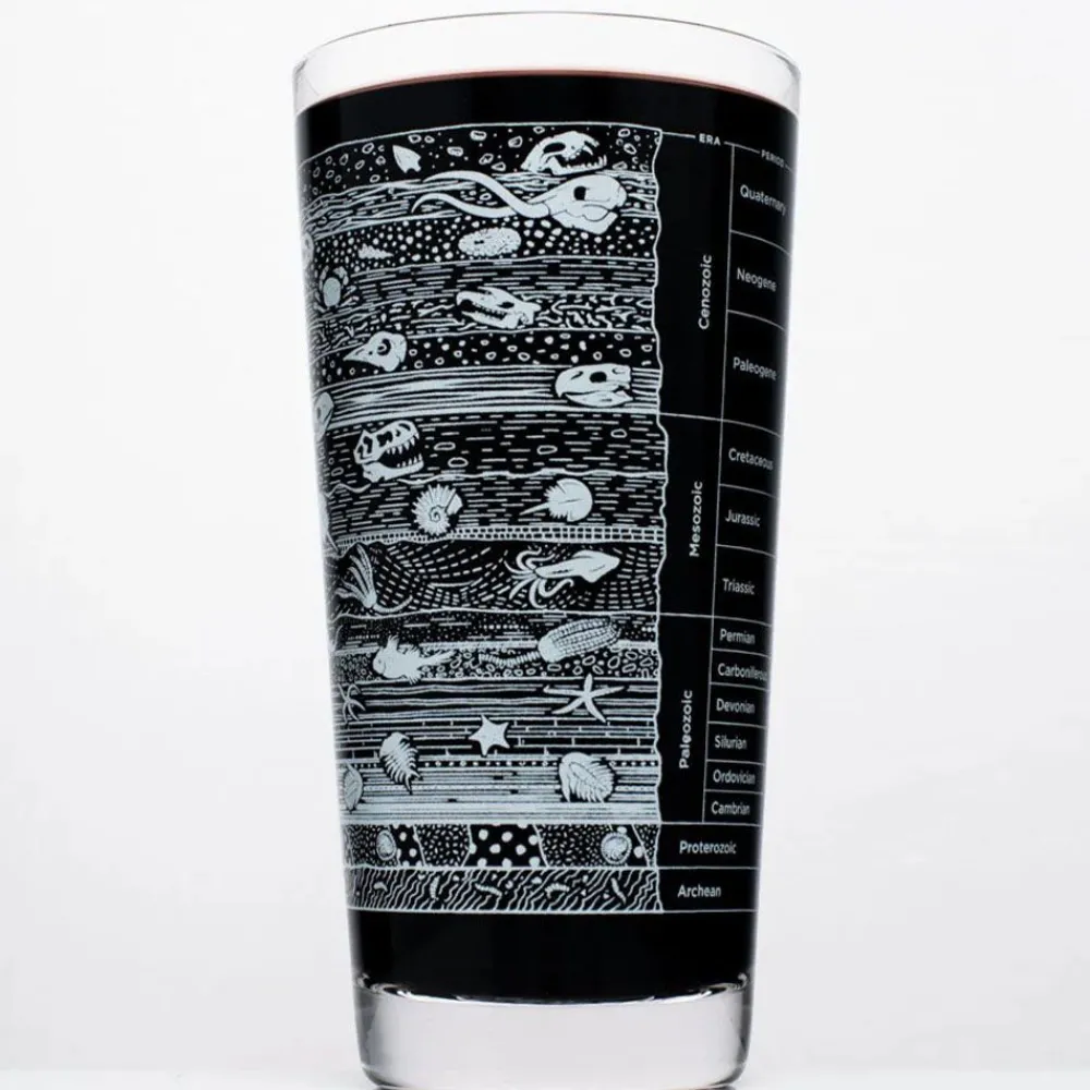 NHM Shop Geological Time Beer Glass* Homeware & Decor | Dinosaur Decor & Accessories