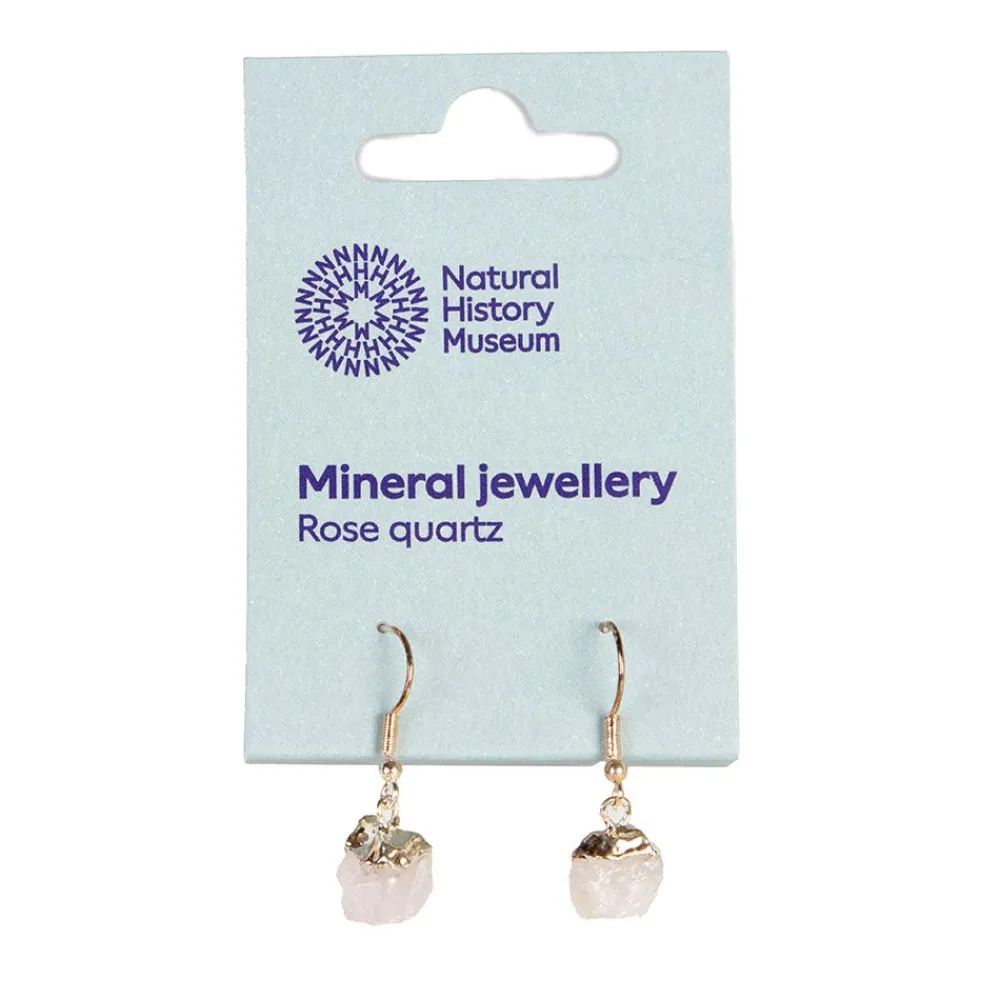 NHM Shop Rose Quartz Rough Point Silver Plated Earrings* Jewellery | Accessories For Adults